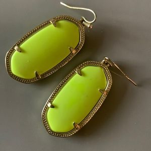 Kendra Scott neon yellow earrings for pierced ears